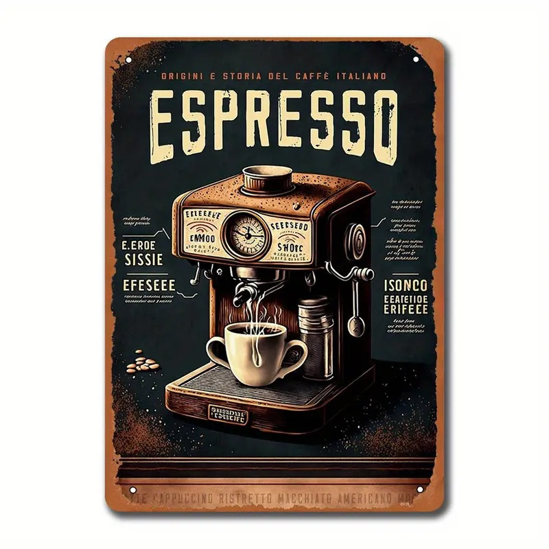 Equipment Of Coffee Machine - Retro metalowy szyld - 